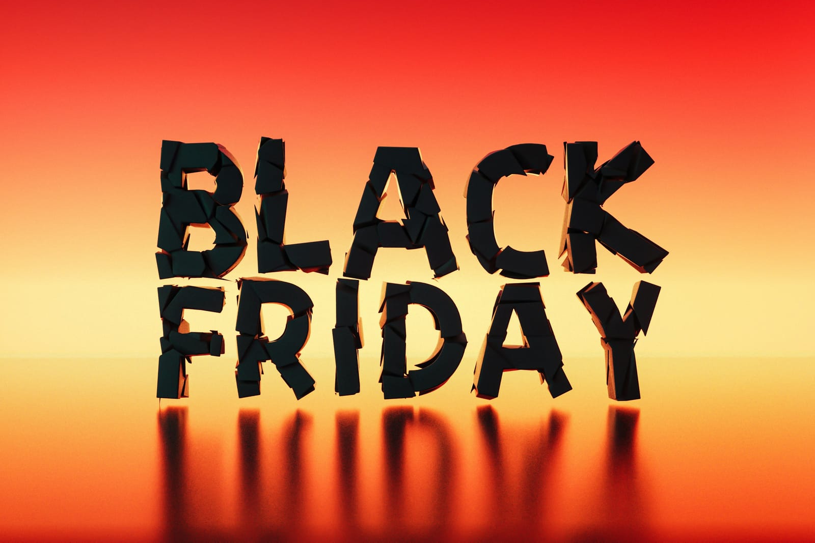 black friday in black letters on red wallpaper background