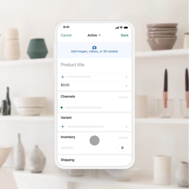 screenshot από το Shopify Mobile