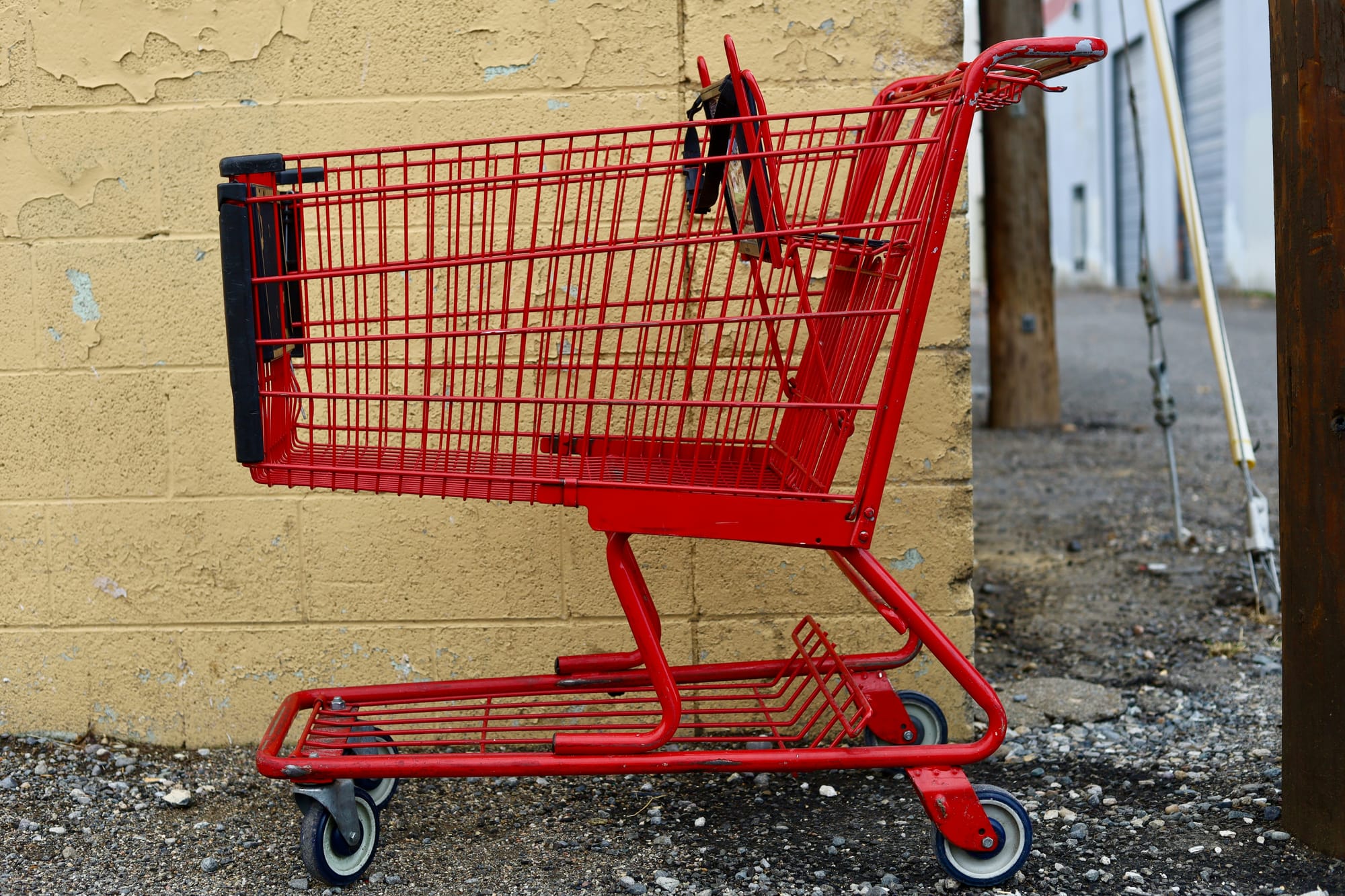 red shopping cart in the street for social commerce