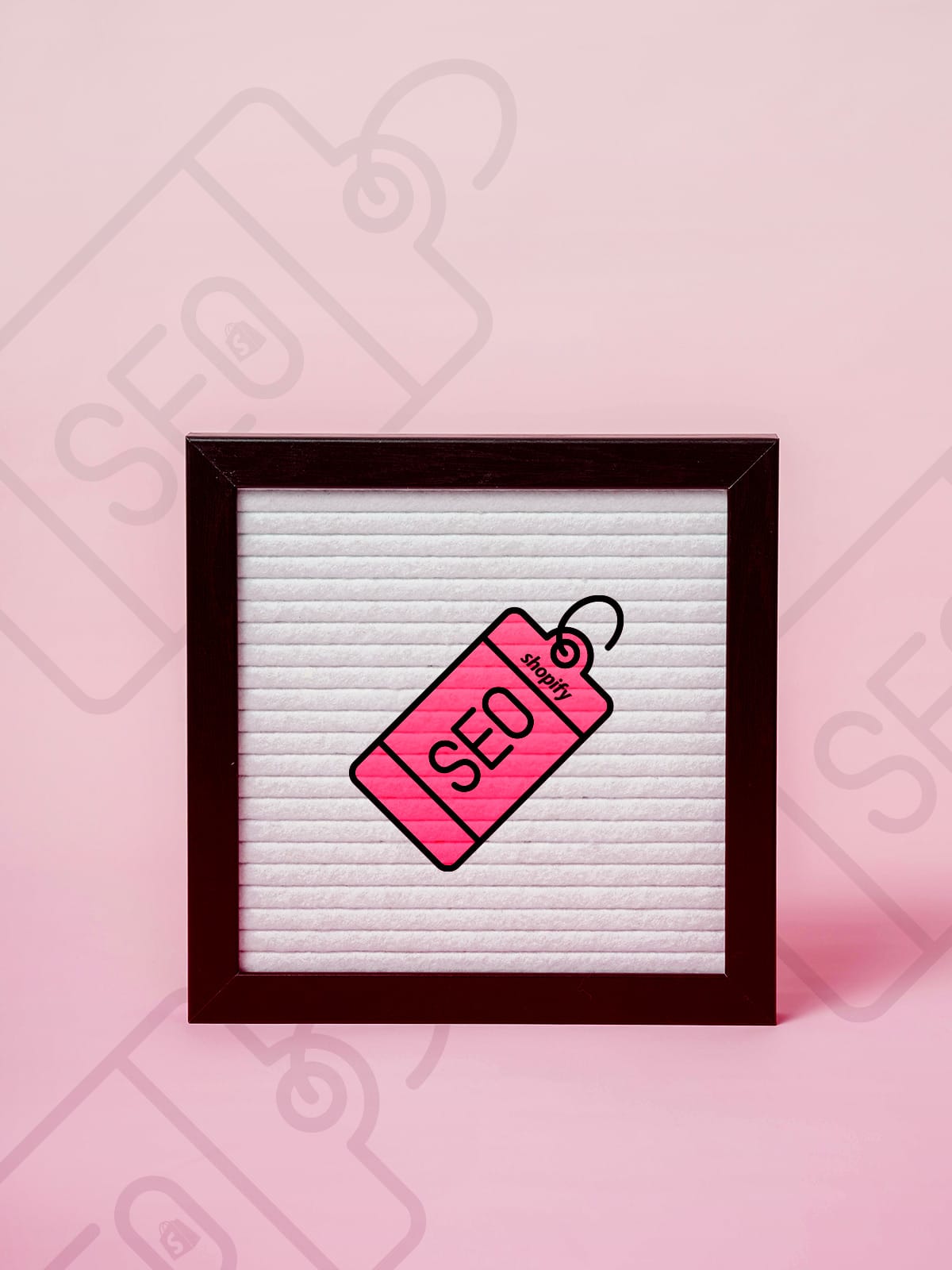 Shopify tags gia SEO in pink background
