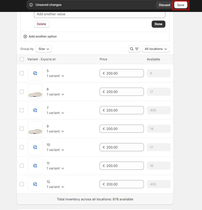 Screenshot από το Shopify Admin για τα product media στο Shopify