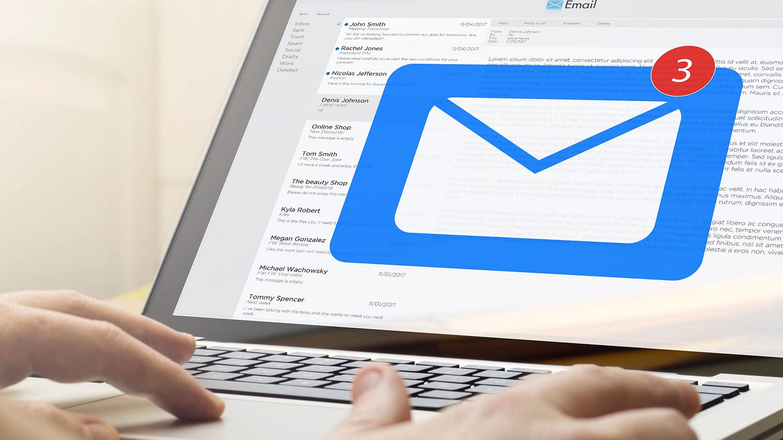Οθόνη που παραπέμπει στο email marketing
