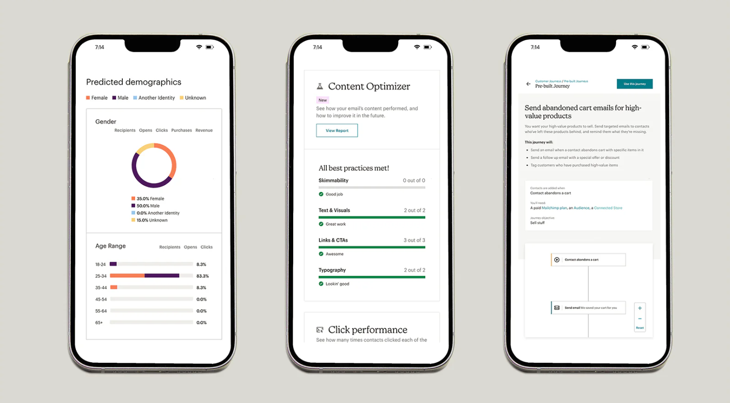 Screenshot από το mailchimp app