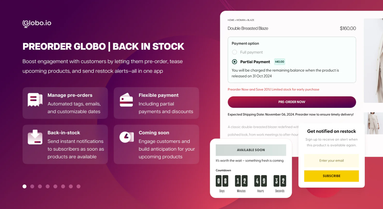 Screenshot από το preorder globo app