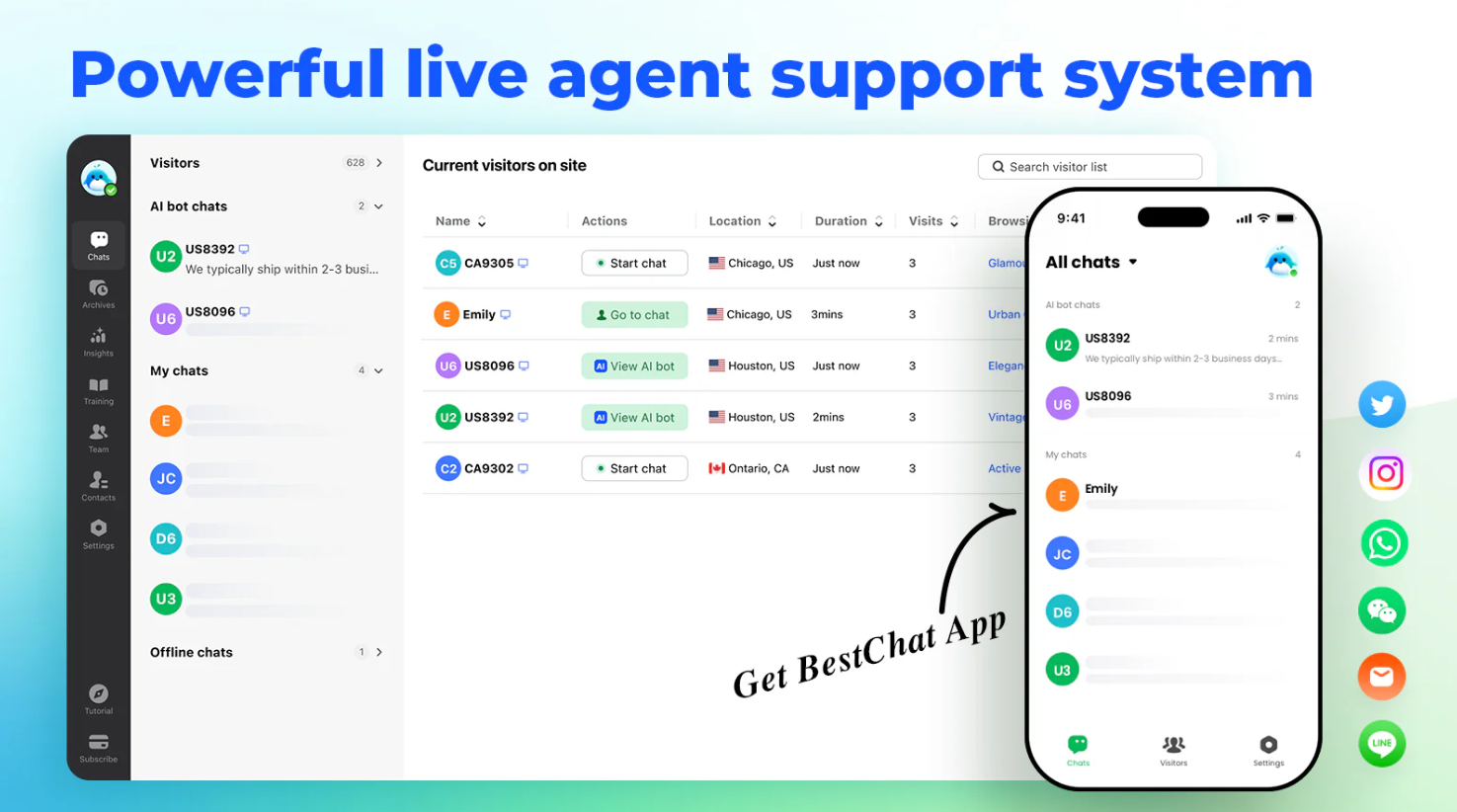 Screenshot από το BestChat app