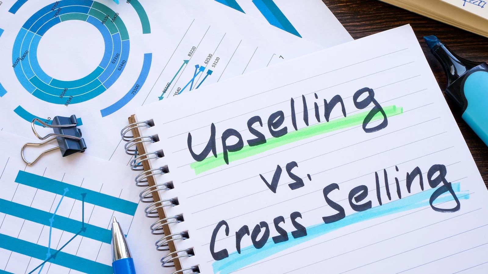 τετράδιο με λεκτικό upsell και cross-sell στο Shopify