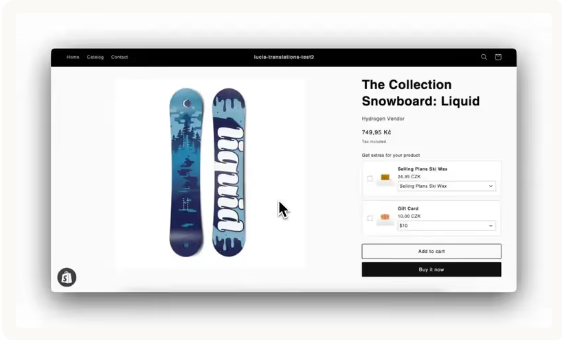 Παράδειγμα από upsell και cross-sell στο Shopify store