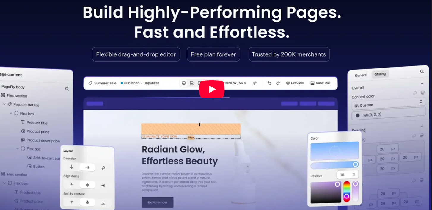  στιγμιότυπο εφαρμογής PageFly Landing Page Builder
