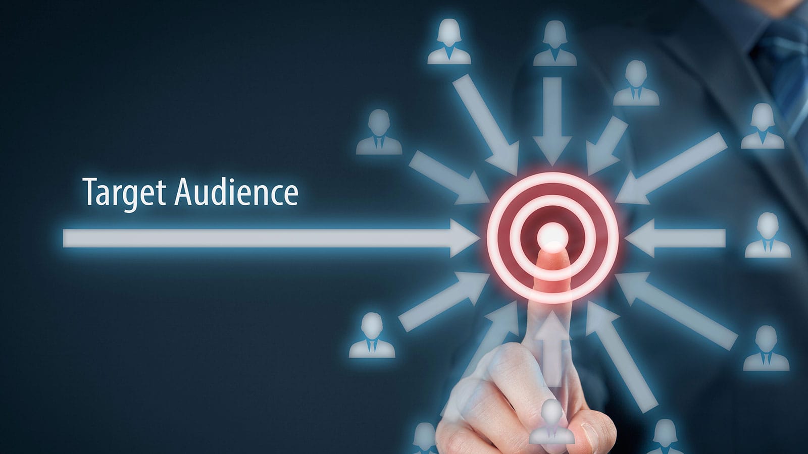 target audience στόχος ανθρώπινο δάχτυλο εικονίδα