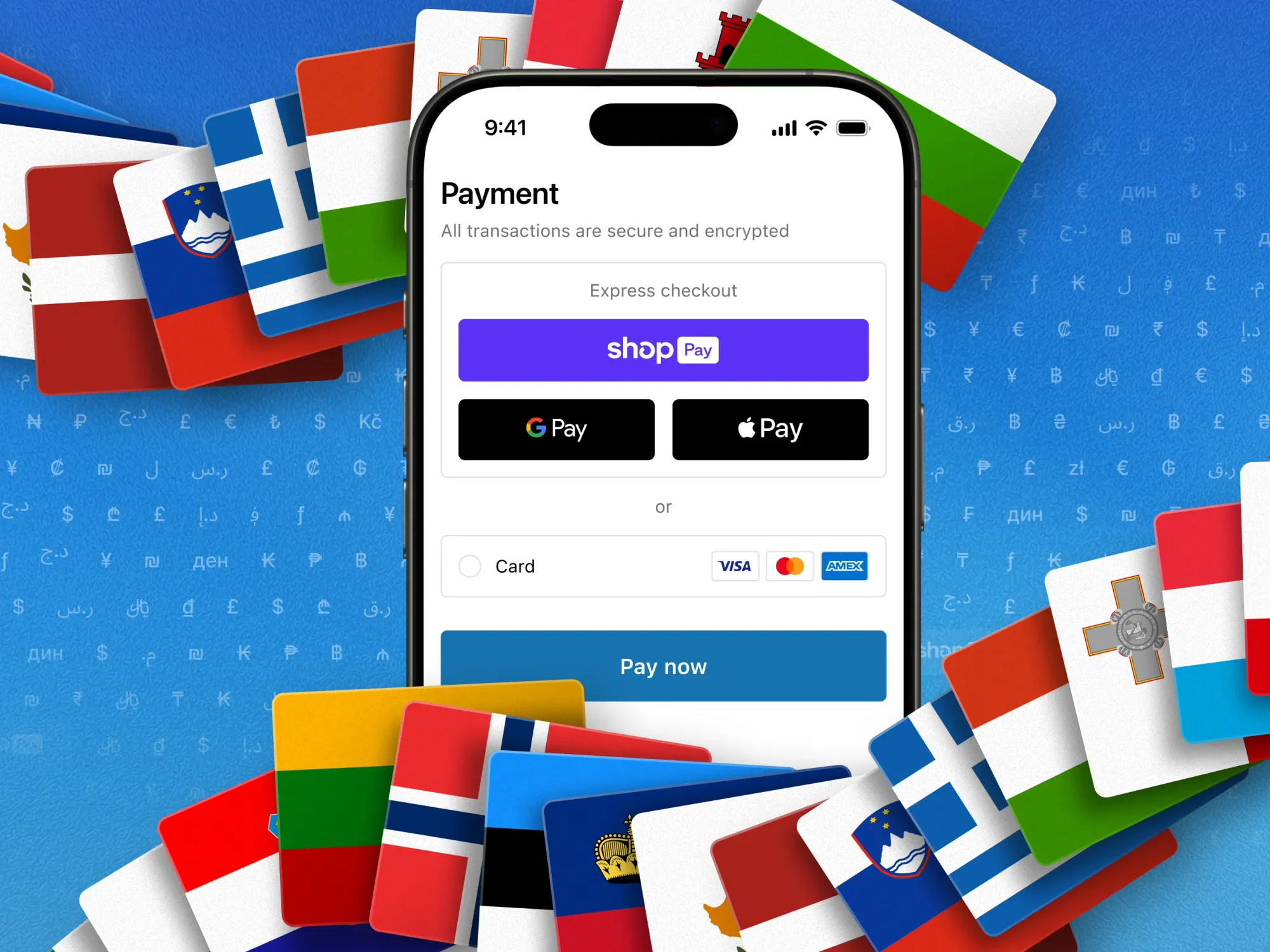 Shopify payments με τις σημαίες όπου κυκλοφόρησε