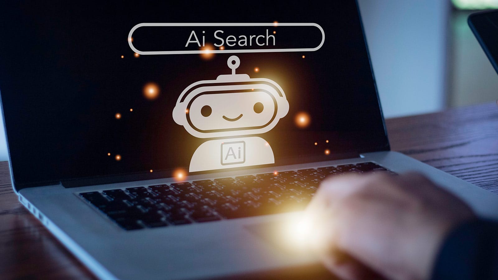 Οθόνη με κείμενο AI search ως αναφορά στο generative engine optimization