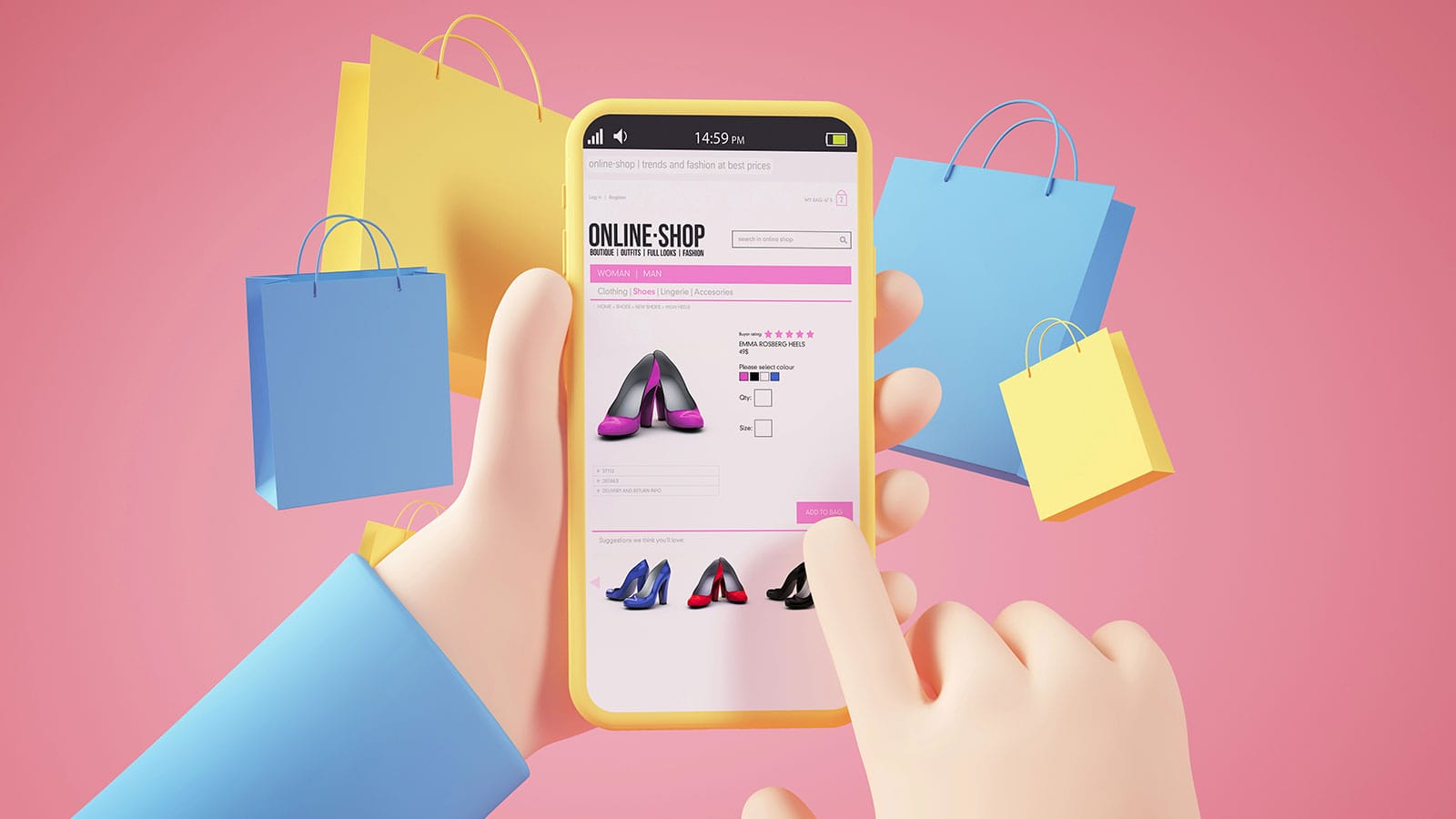 collections στο Shopify σε οθόνη κινητού