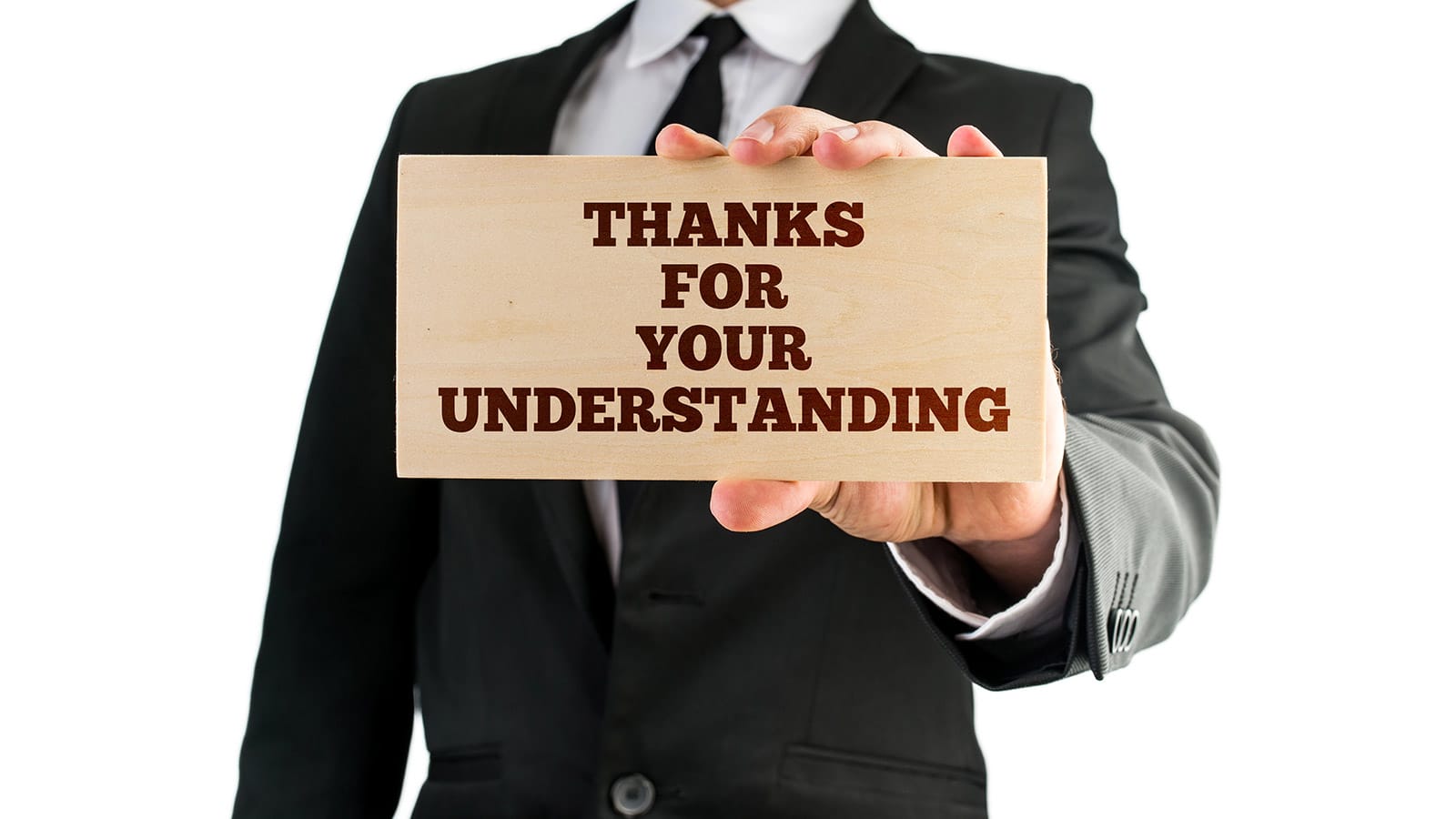 Ξύλινη πλακέτα με λεκτικό Thanks For your understanding
