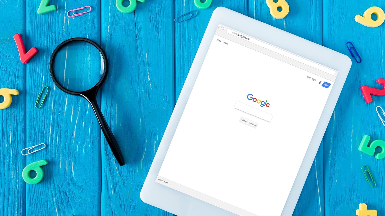 Μεγεθυντικό φακός δίπλα σε google zero αποτελέσματα