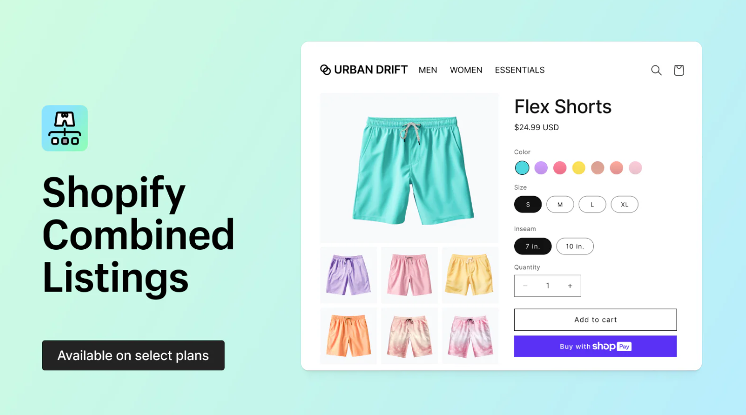 Παράδειγμά από Shopify Combined Listings