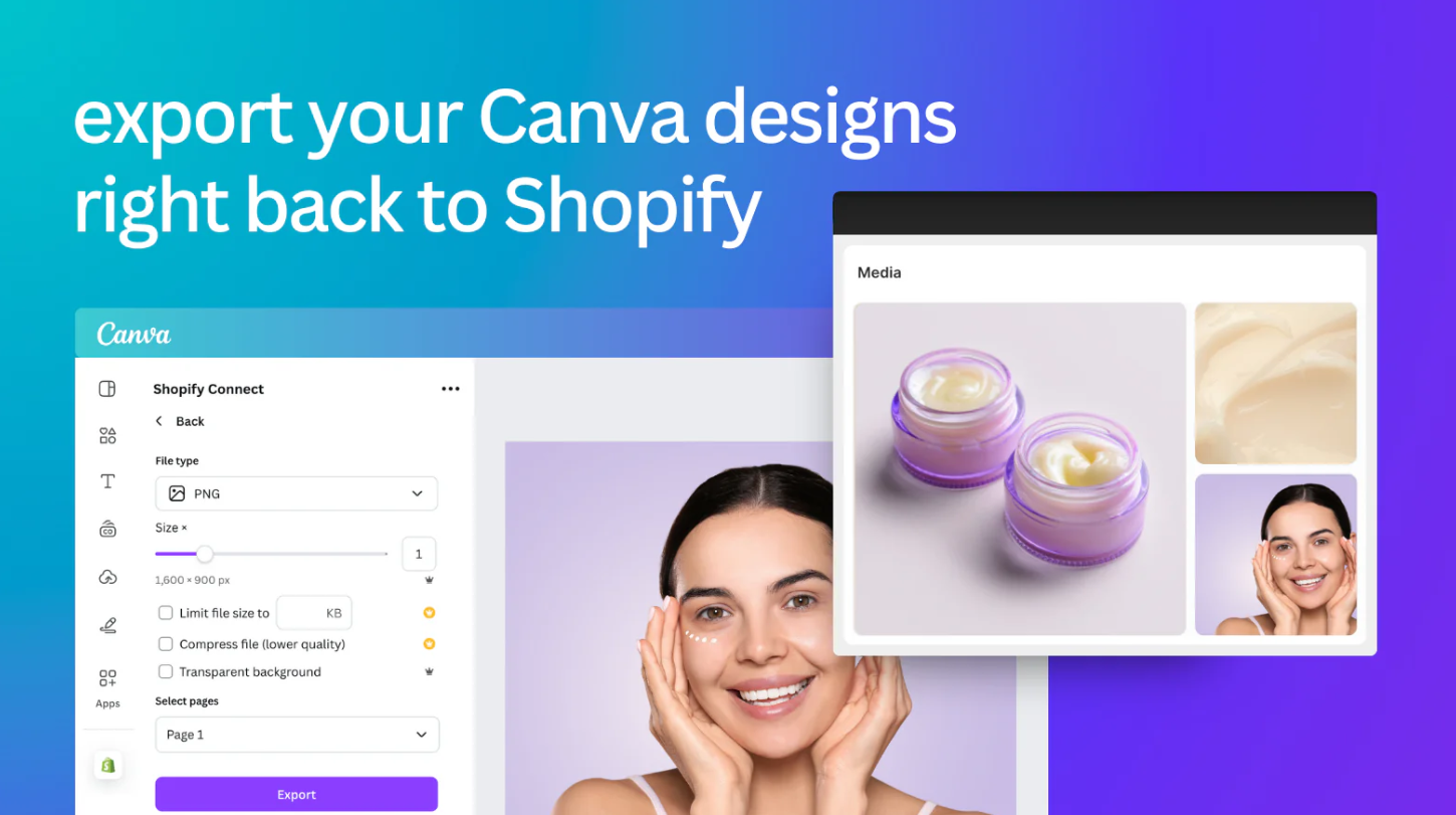 Παράδειγμα από το Canva Connect στις Built For Shopify εφαρμογές