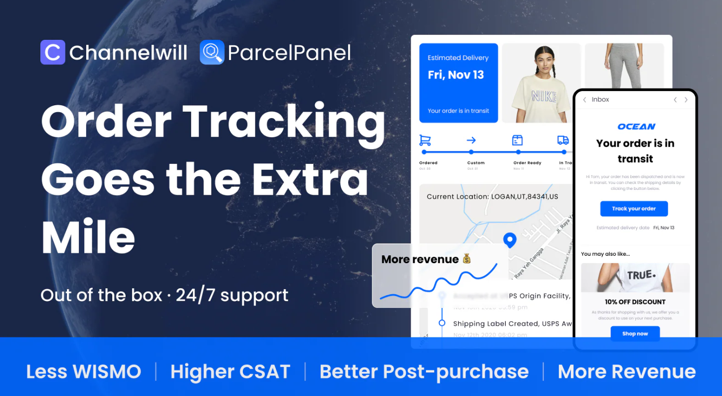Παράδειγμα από το Parcel Panel στις Built For Shopify εφαρμογές