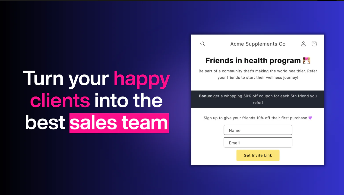 Screenshot από το Referral Candy