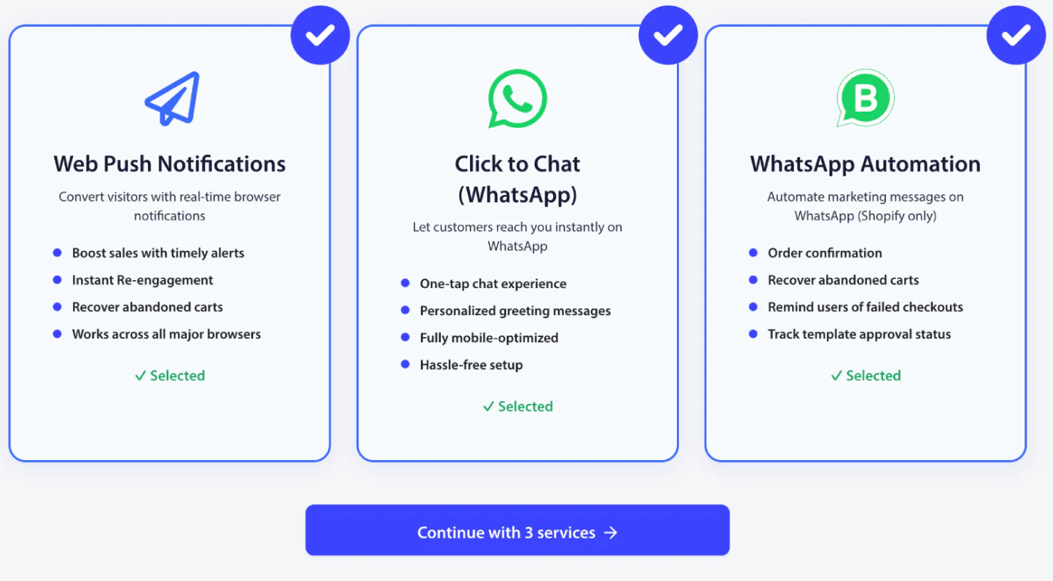 Screenshot από το PushEngage
