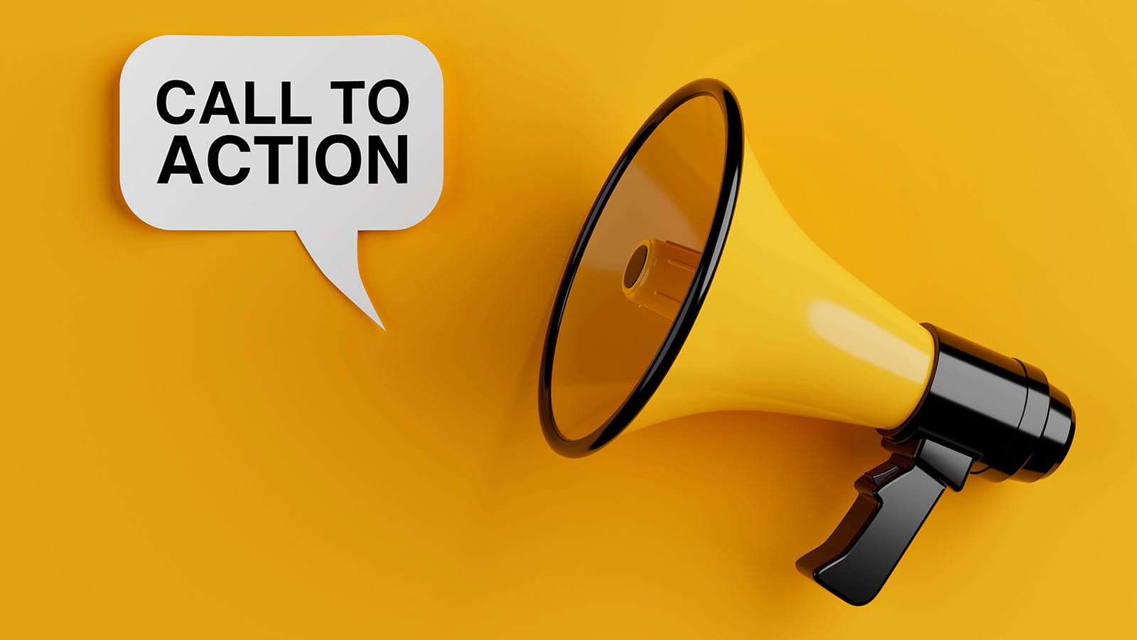Ντουντούκα με φούσκα Call-to-action δίπλα