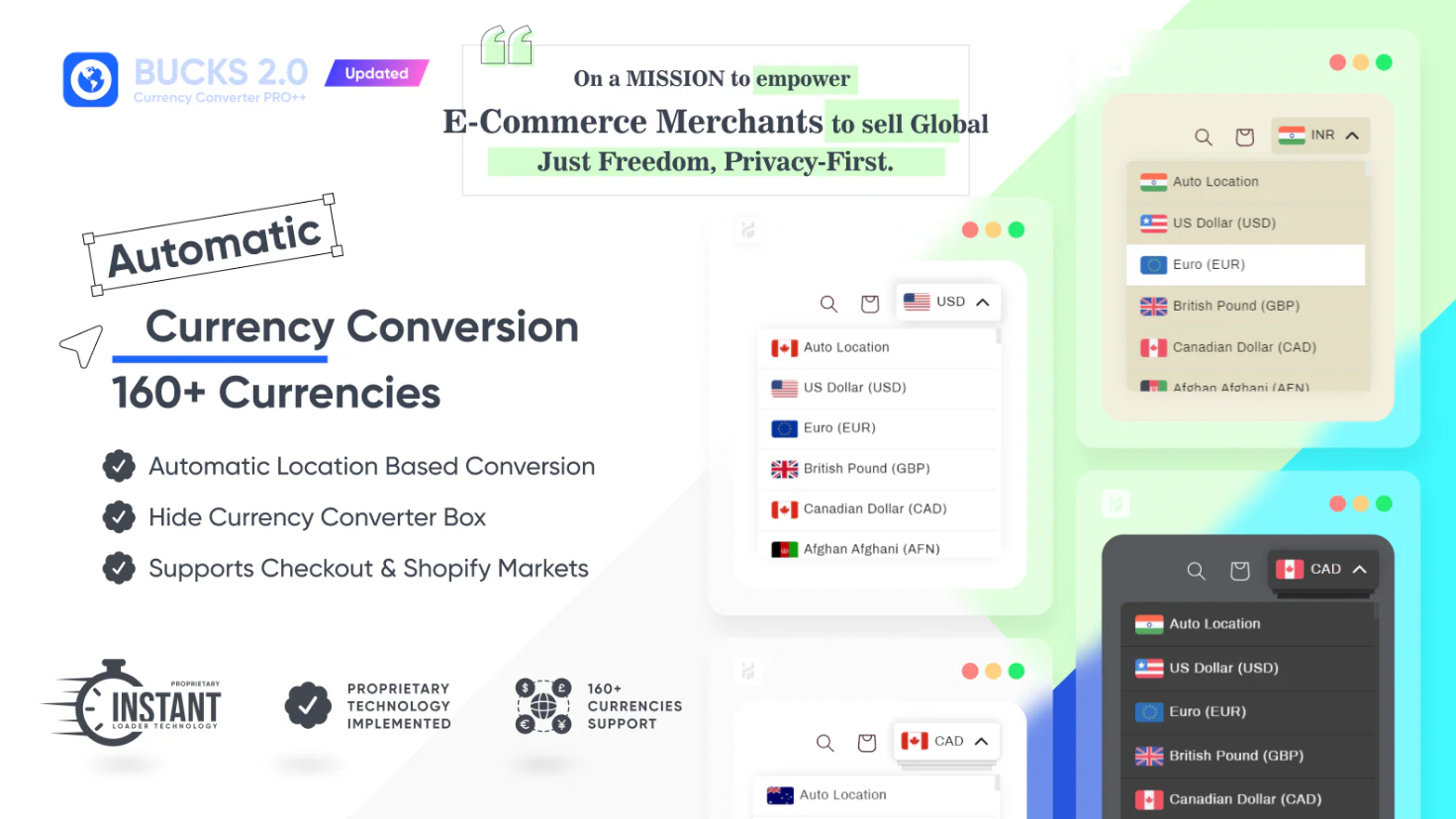 Το BUCKS Currency Converter από τα Shopify apps στην Ελλάδα