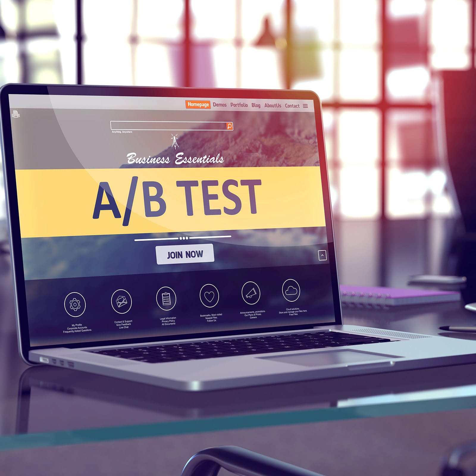 Σελίδα σε λάπτοπ για Shopify A/B testing