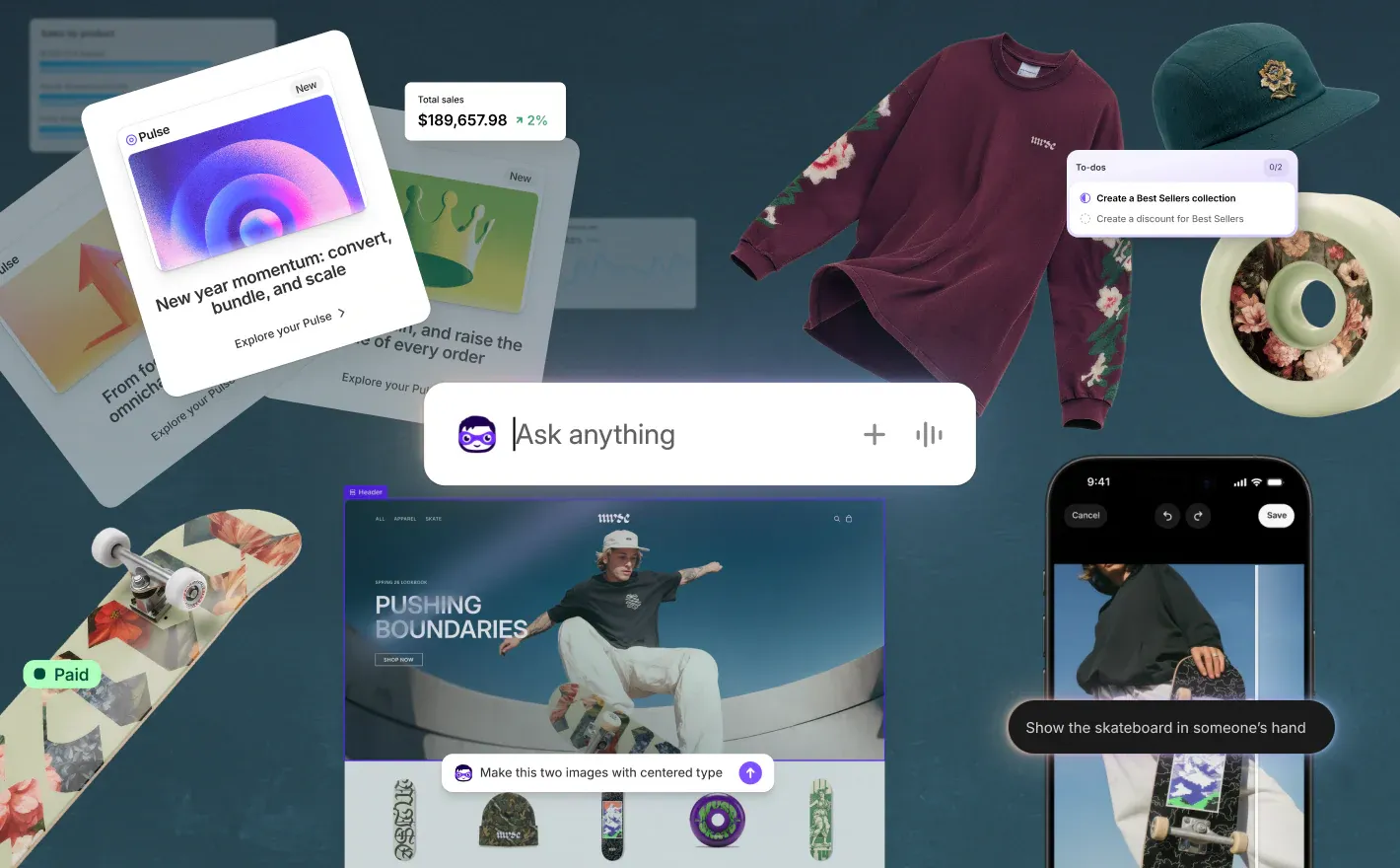 Εικαστικό με τα Shopify editions του Sidekick
