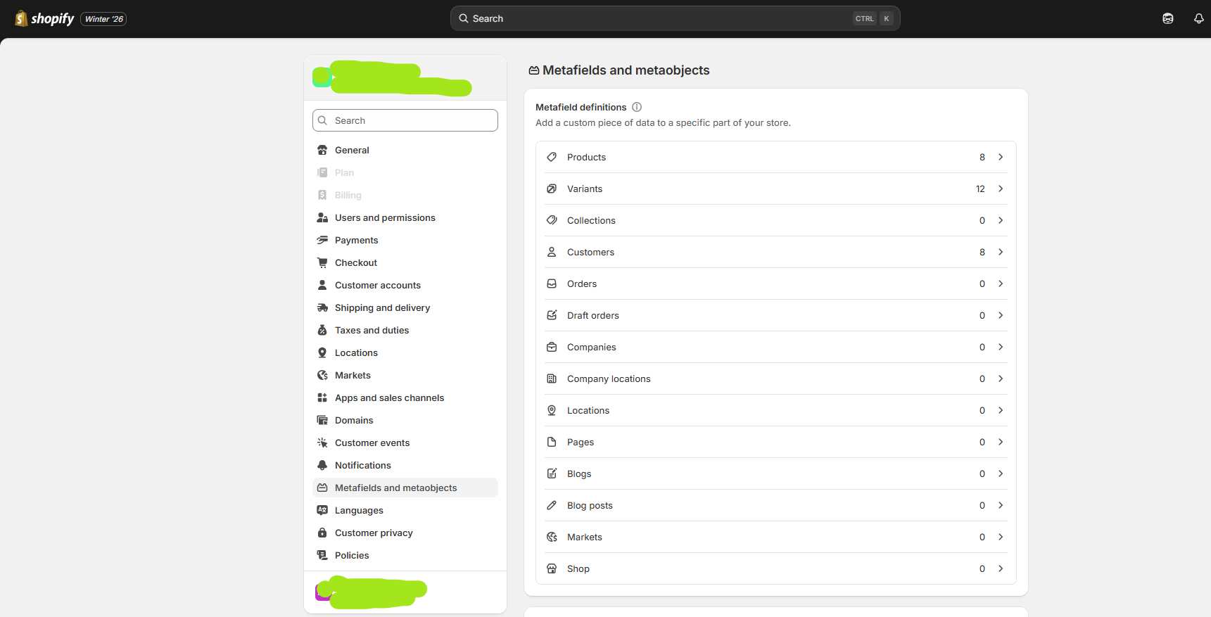 οδηγίες για χρήση metafields σε noindex σε Shopify page
