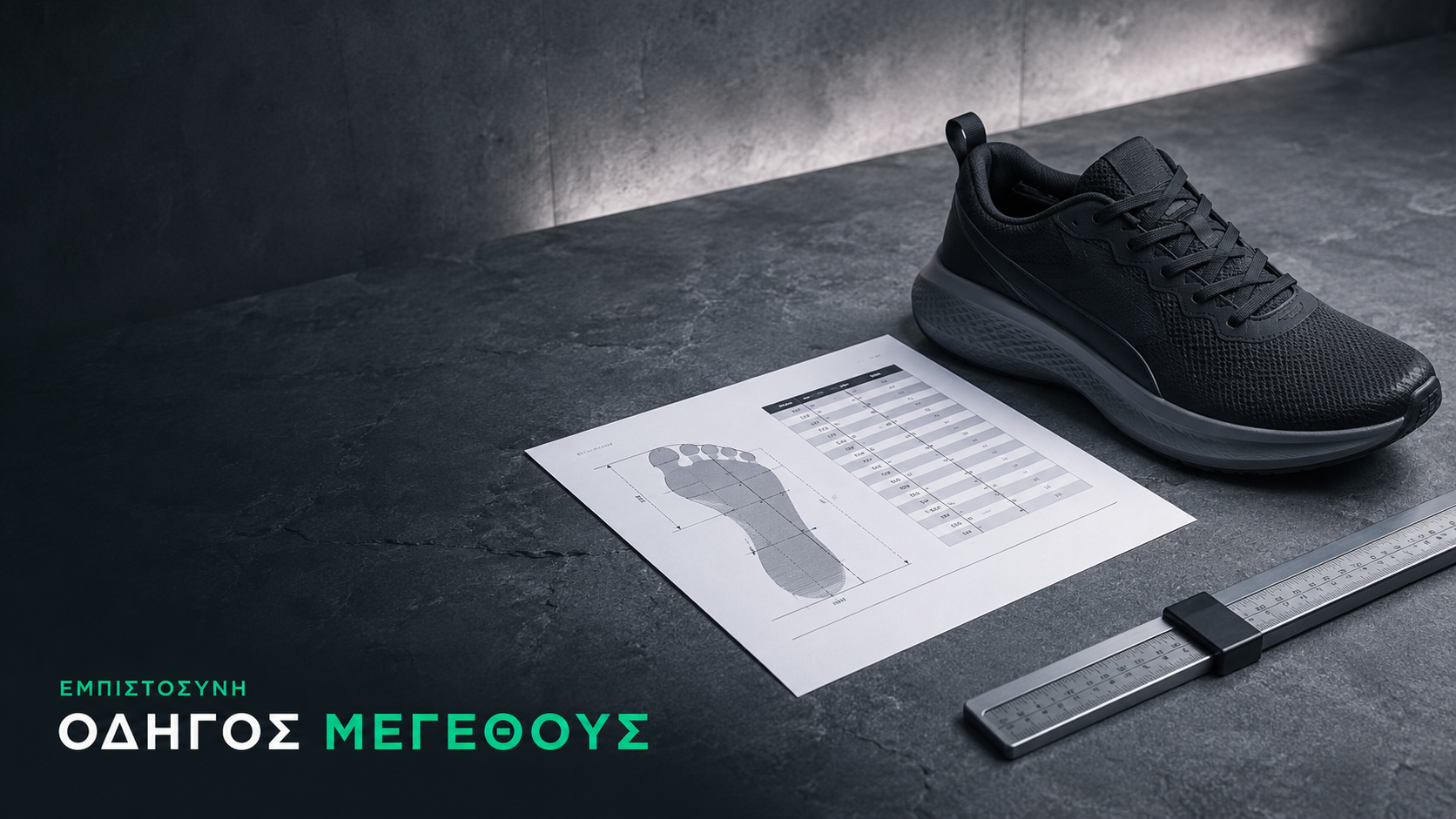 οδηγός μεγέθους για shopify store παπουτσιών