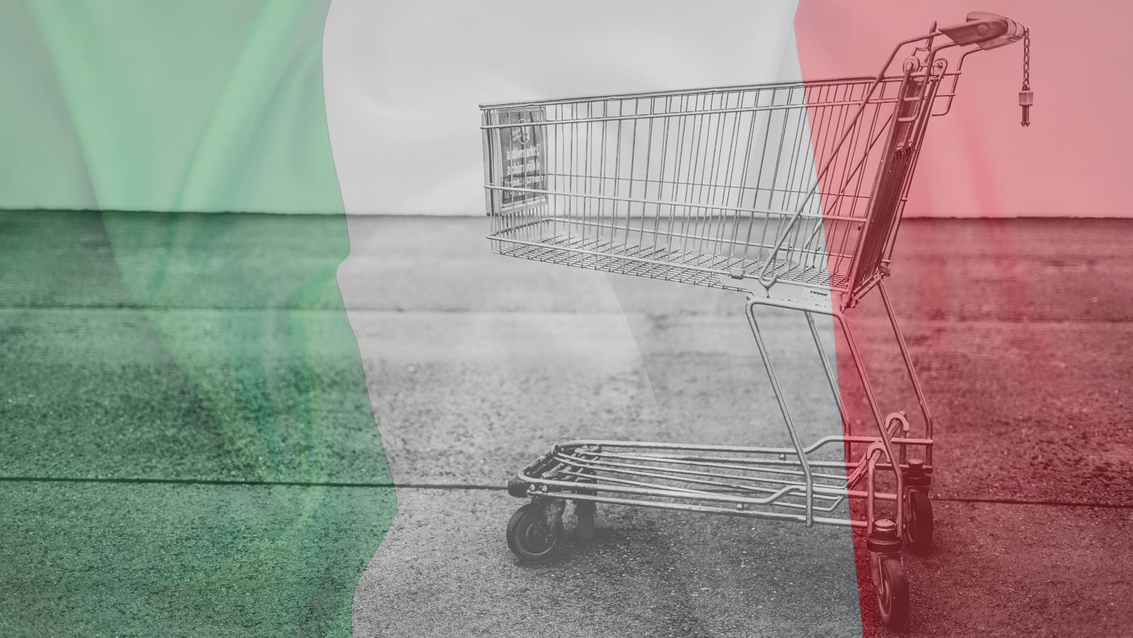 shopping cart with italian flag for italiko ecommerce