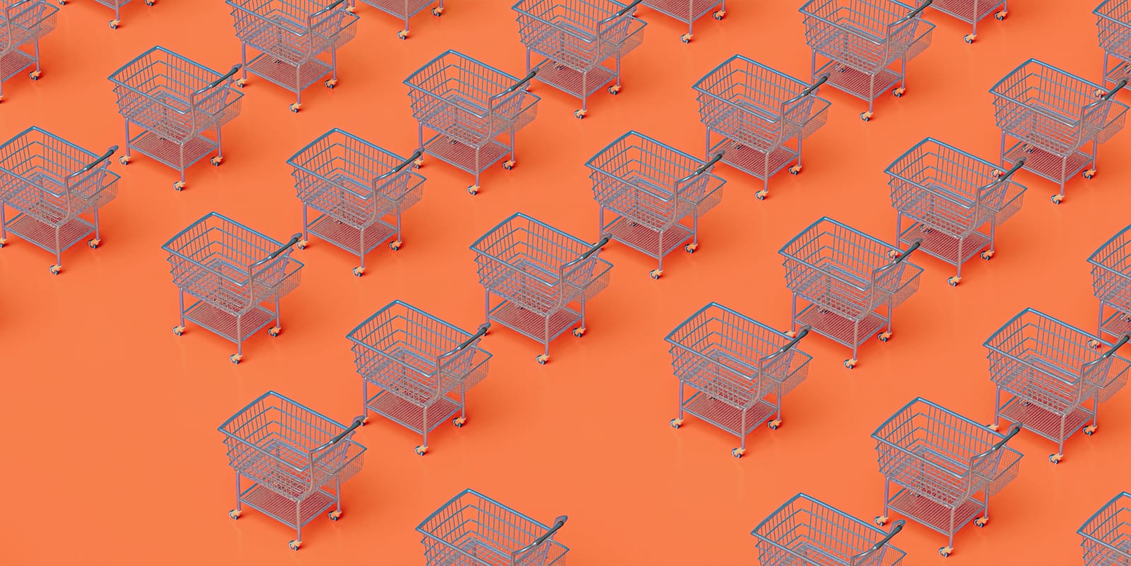 shopping carts in orange wallpaper for social commerce