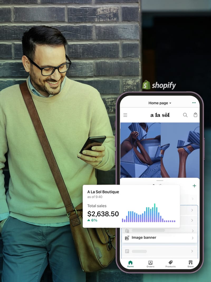 Shopify Mobile παράδειγμα σε κινητό